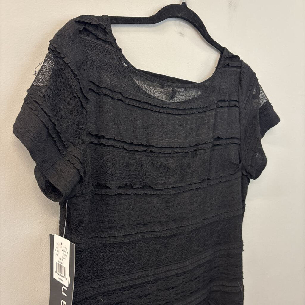 Sangria Tiered Lace Short Sleeve Dress 14