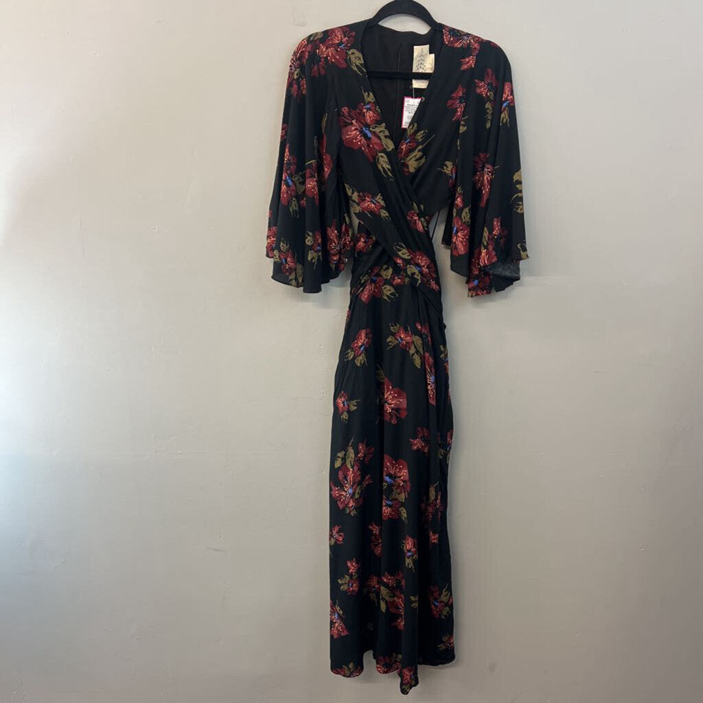 Free People Floral Wrap Maxi Dress Extra Small