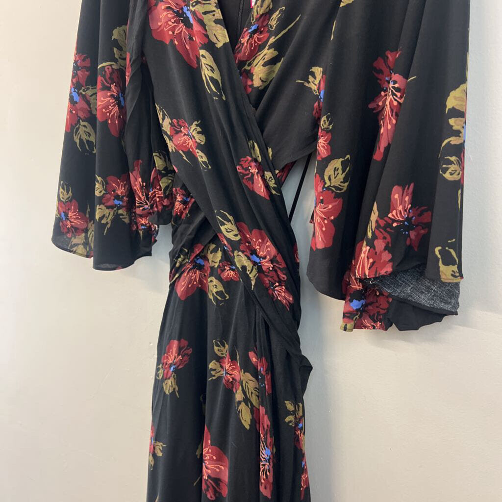 Free People Floral Wrap Maxi Dress Extra Small