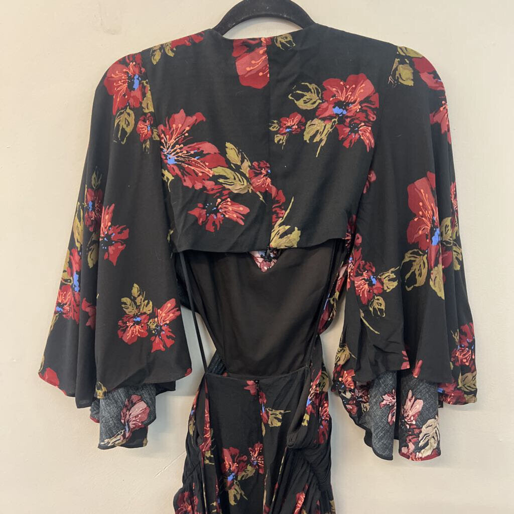 Free People Floral Wrap Maxi Dress Extra Small