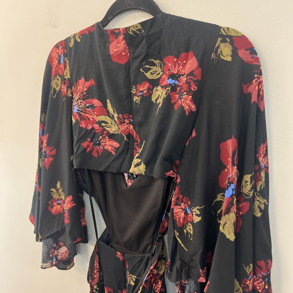 Free People Floral Wrap Maxi Dress Extra Small
