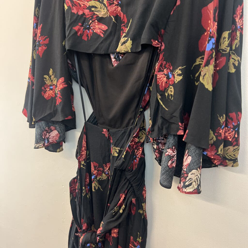 Free People Floral Wrap Maxi Dress Extra Small