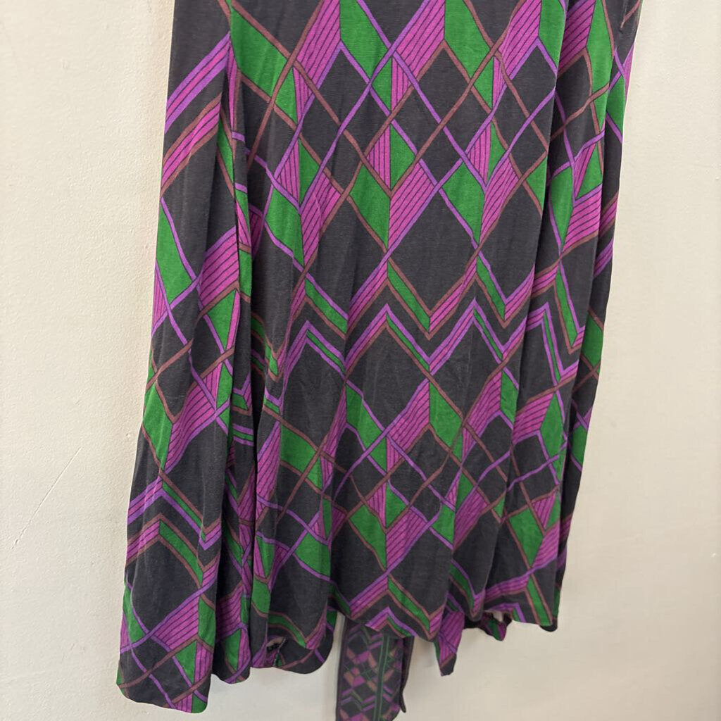 Diane Von Furstenberg Diamond Print Wrap Dress 10