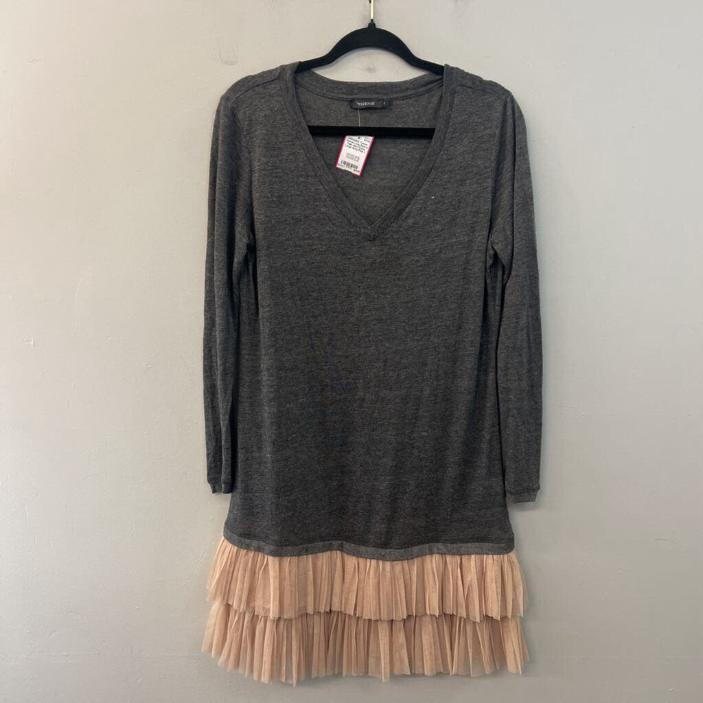 Theme Long Sleeve Tulle Hem Dress Large