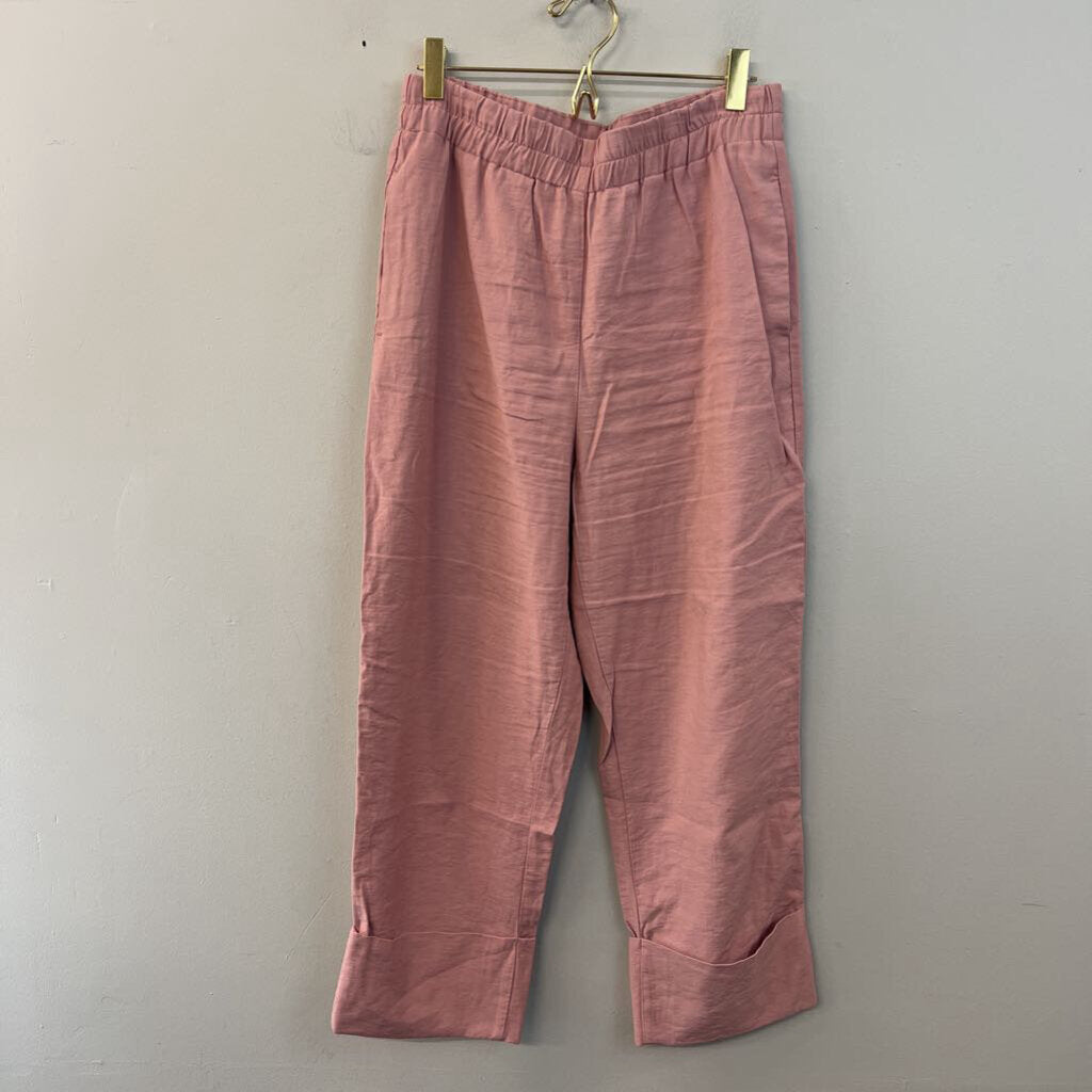 Zara Cuffed Hem Pull On Pants Medium