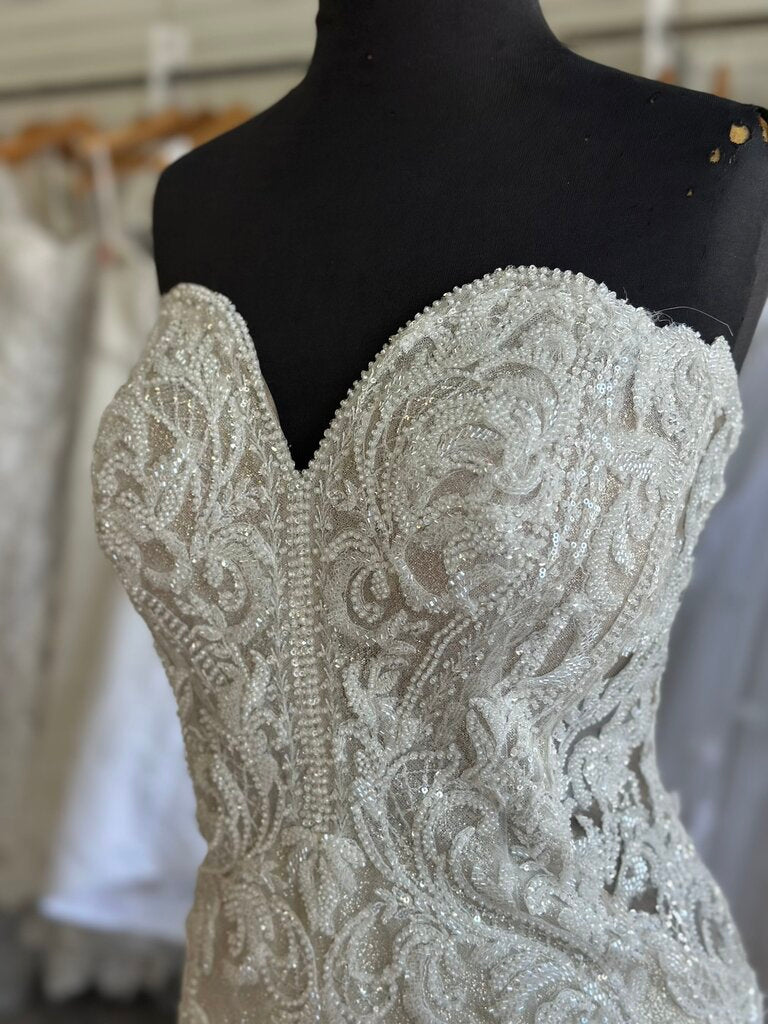 Allure Bridal 9953 Strapless Glitter Wedding Gown 16