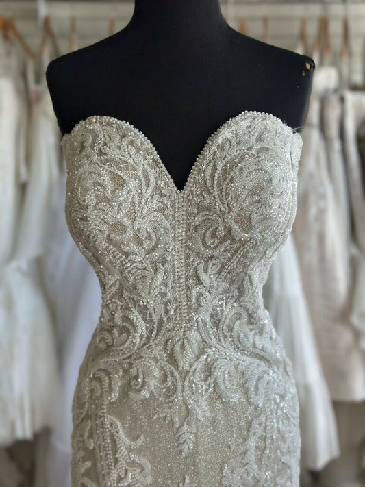 Allure Bridal 9953 Strapless Glitter Wedding Gown 16