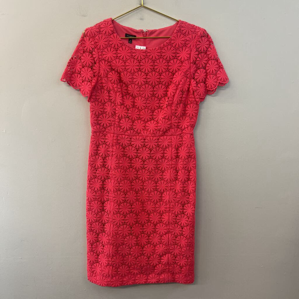 Talbots Pink Heavy Lace Short Sleeve Dress 8