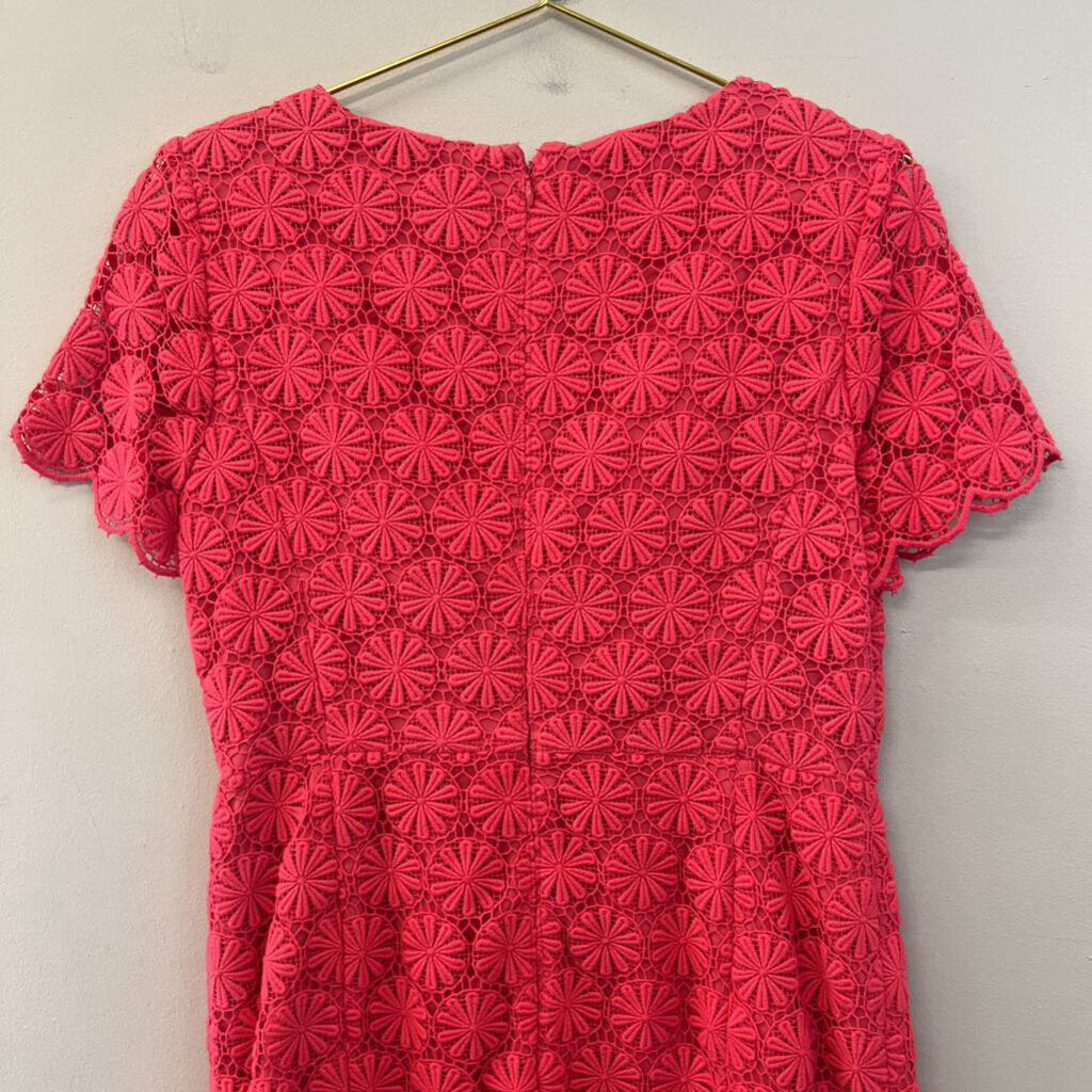 Talbots Pink Heavy Lace Short Sleeve Dress 8