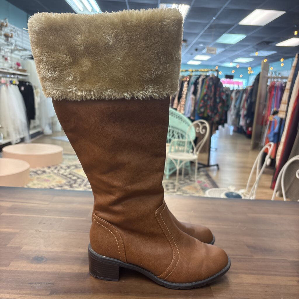 Softspots Brown Leather Soft Top Tall Boots 7