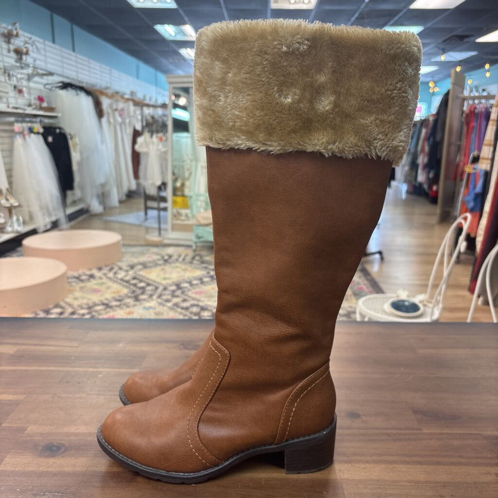 Softspots Brown Leather Soft Top Tall Boots 7