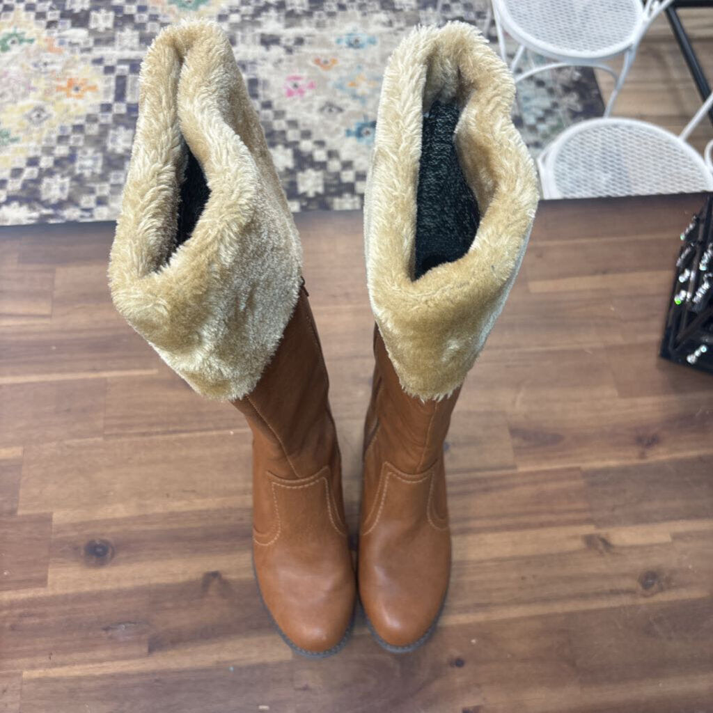 Softspots Brown Leather Soft Top Tall Boots 7
