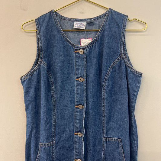 Vintage Carolina Blues Denim Button Front Maxi Dress 12