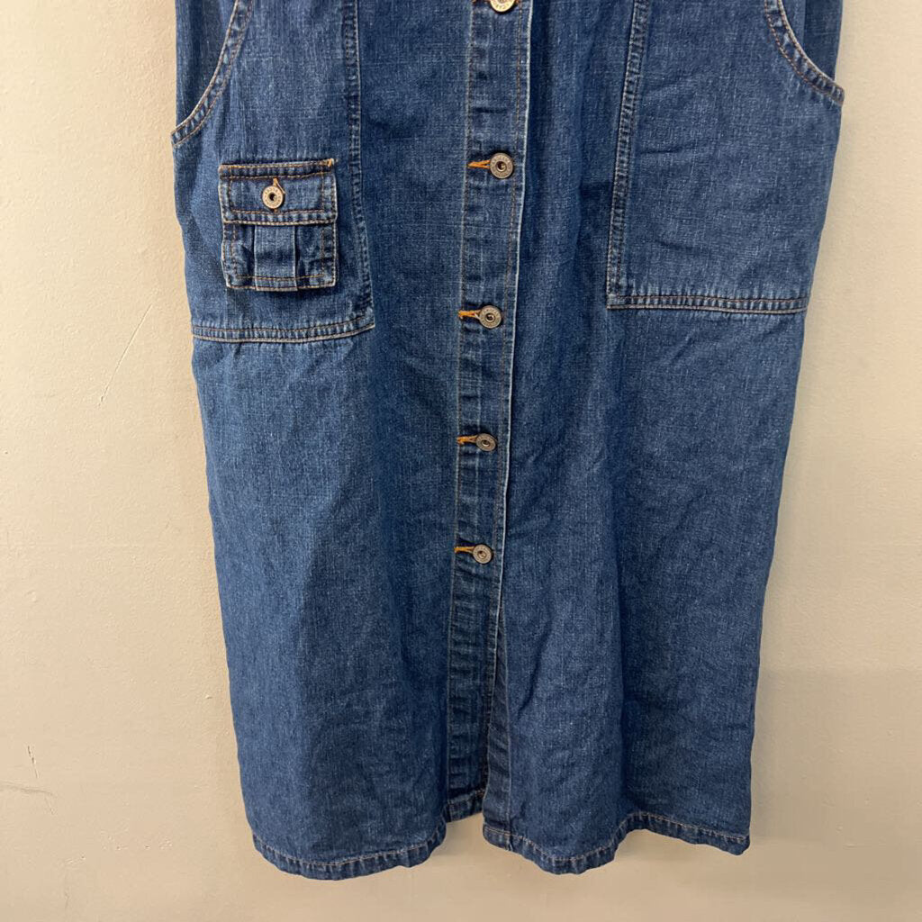 Vintage Carolina Blues Denim Button Front Maxi Dress 12