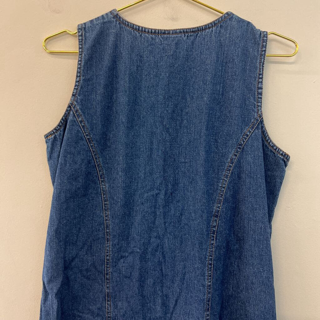 Vintage Carolina Blues Denim Button Front Maxi Dress 12