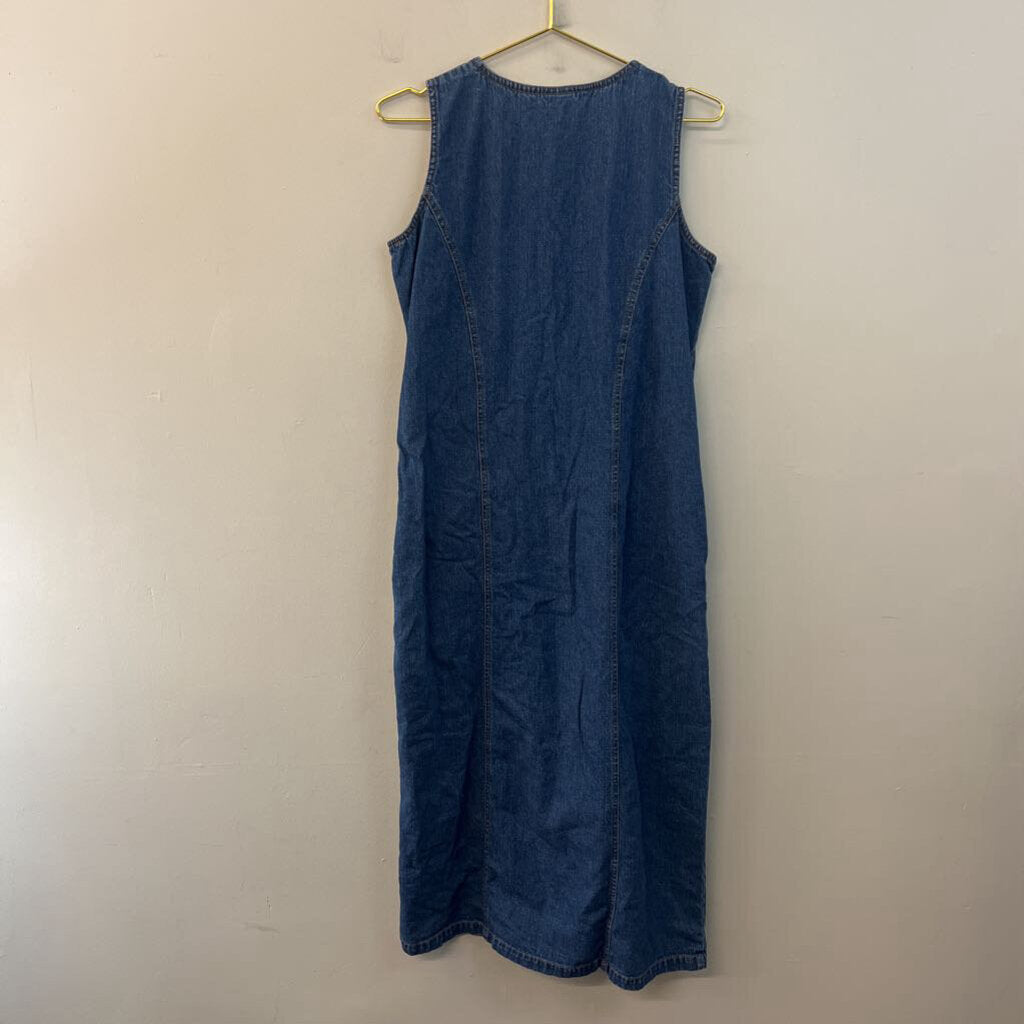 Vintage Carolina Blues Denim Button Front Maxi Dress 12