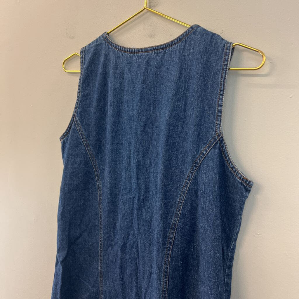 Vintage Carolina Blues Denim Button Front Maxi Dress 12