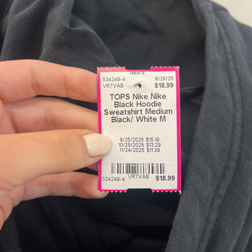 Nike Black Hoodie Sweatshirt Medium