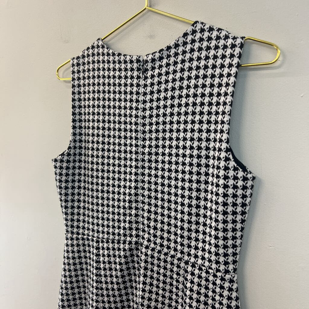 Lands End Black/ White Houndstooth Sleeveless Dress 4
