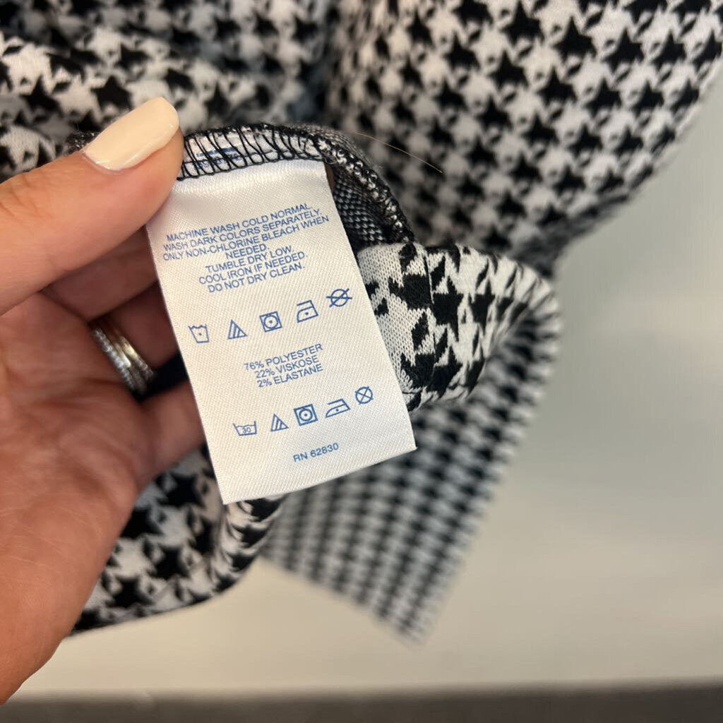 Lands End Black/ White Houndstooth Sleeveless Dress 4