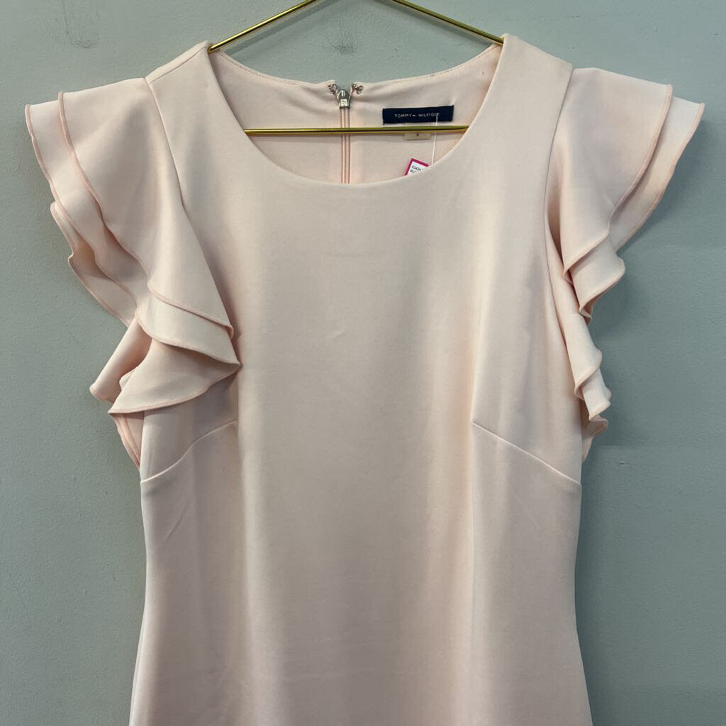 Tommy Hilfiger Blush Pink Short Ruffle Sleeve Dress 8