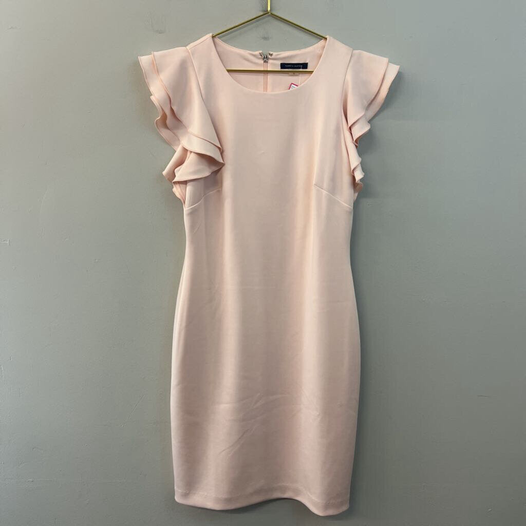 Tommy Hilfiger Blush Pink Short Ruffle Sleeve Dress 8