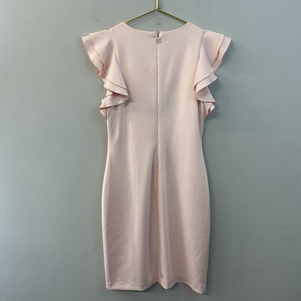 Tommy Hilfiger Blush Pink Short Ruffle Sleeve Dress 8