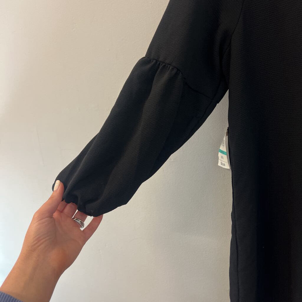 As U Wish Black Textured Long Sleeve Dress Large