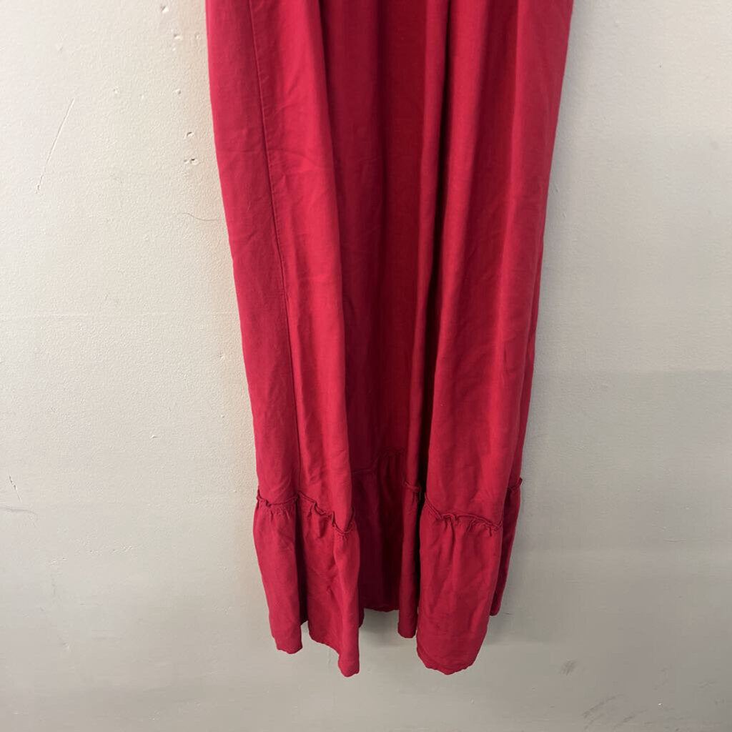 Zesica Red Smocked Top Tie Strap Maxi Dress Medium