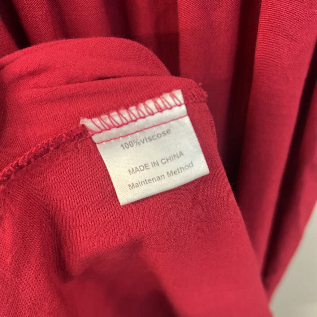 Zesica Red Smocked Top Tie Strap Maxi Dress Medium