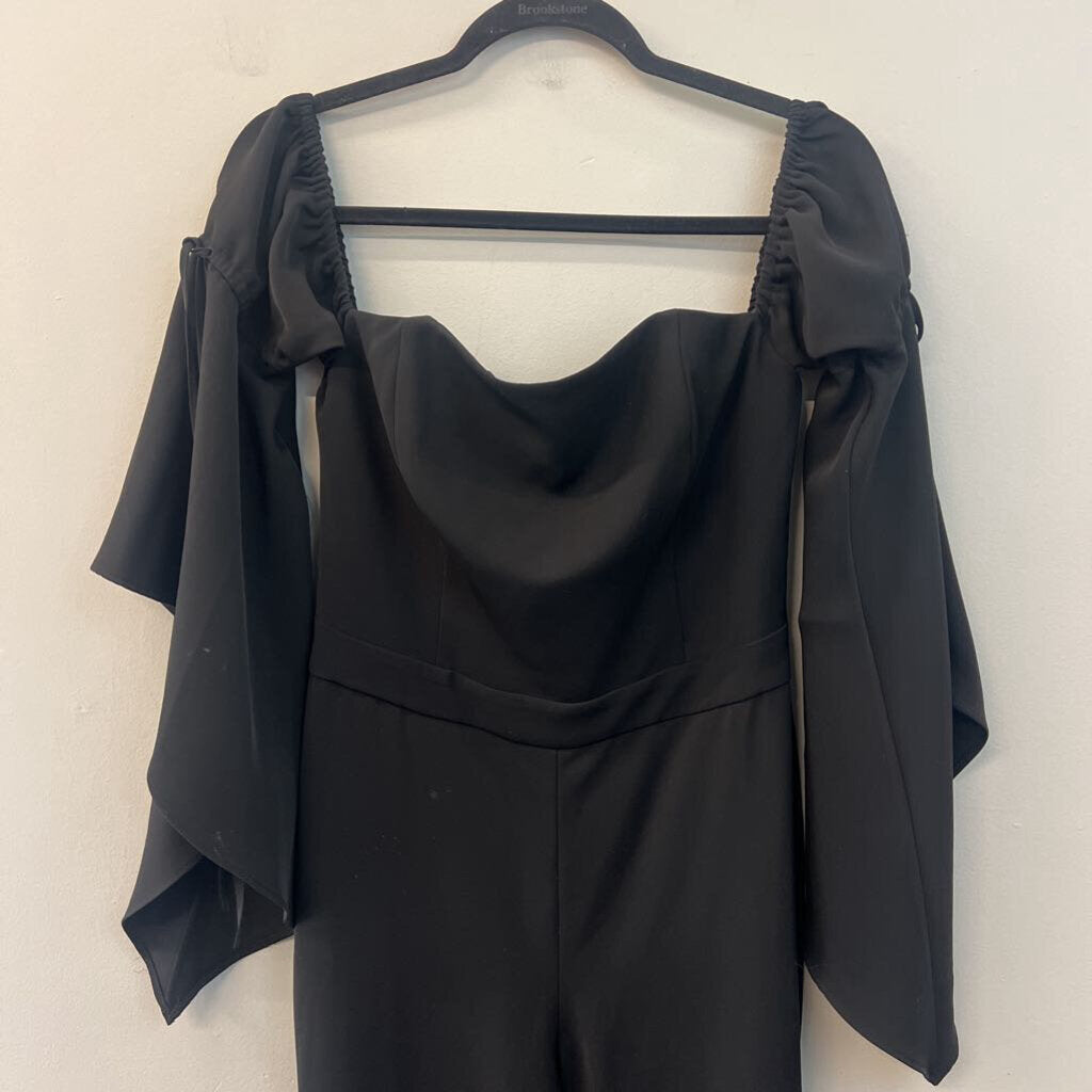 White House Black Market Black Long Bell Sleeve Off Shoulder Jumpsuit 6