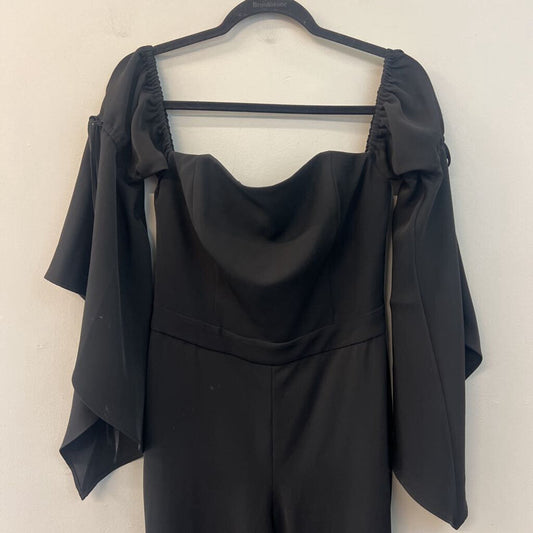 White House Black Market Black Long Bell Sleeve Off Shoulder Jumpsuit 6