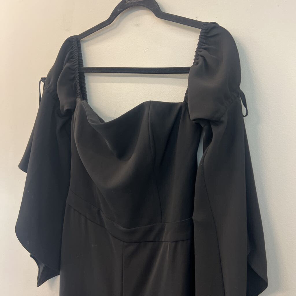 White House Black Market Black Long Bell Sleeve Off Shoulder Jumpsuit 6