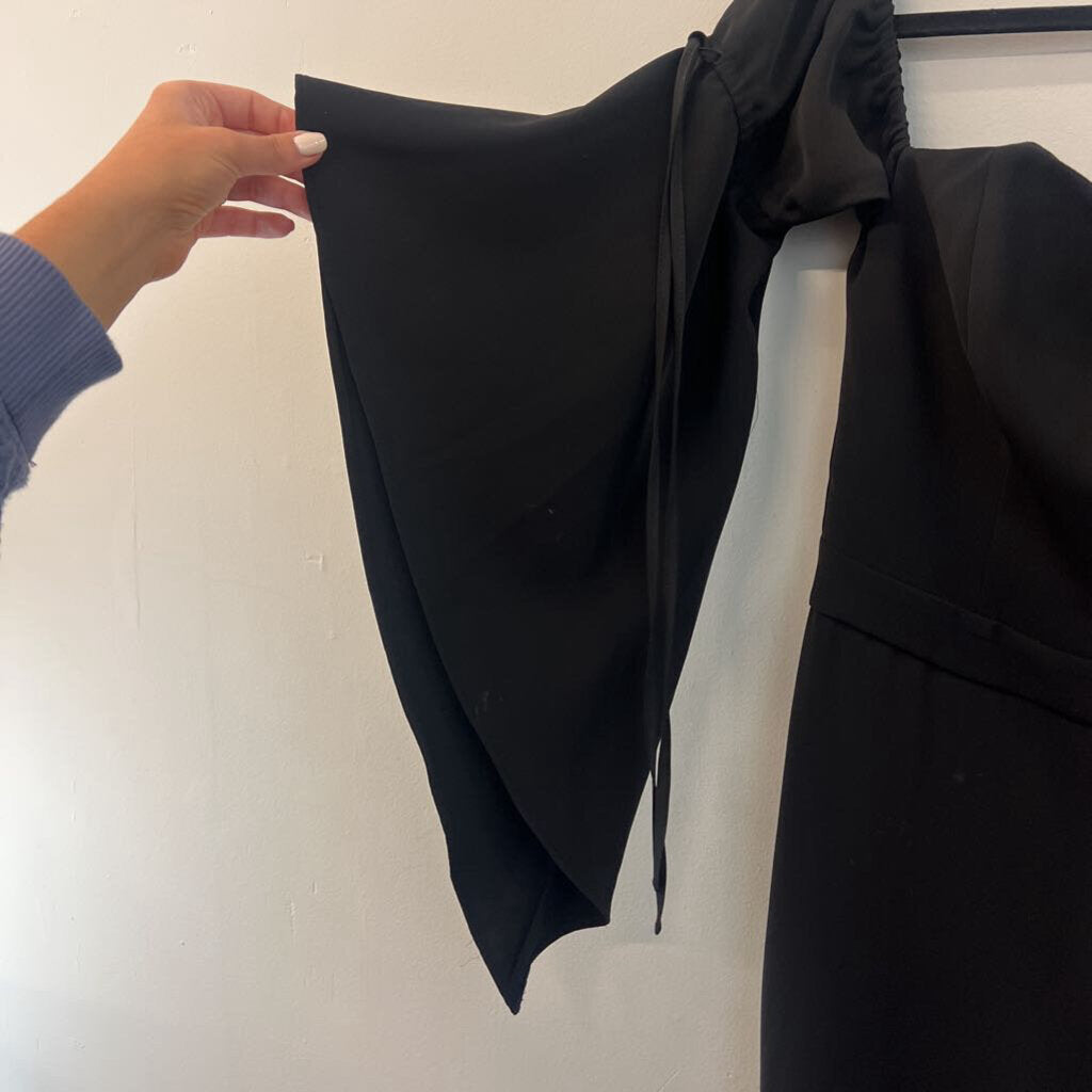 White House Black Market Black Long Bell Sleeve Off Shoulder Jumpsuit 6