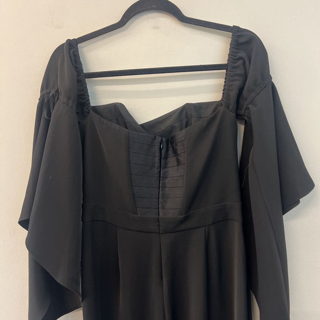 White House Black Market Black Long Bell Sleeve Off Shoulder Jumpsuit 6