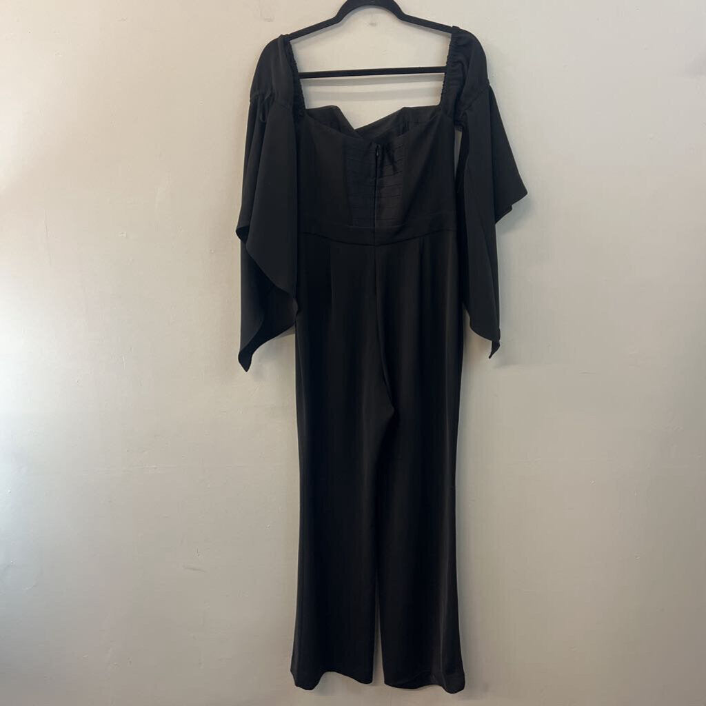 White House Black Market Black Long Bell Sleeve Off Shoulder Jumpsuit 6