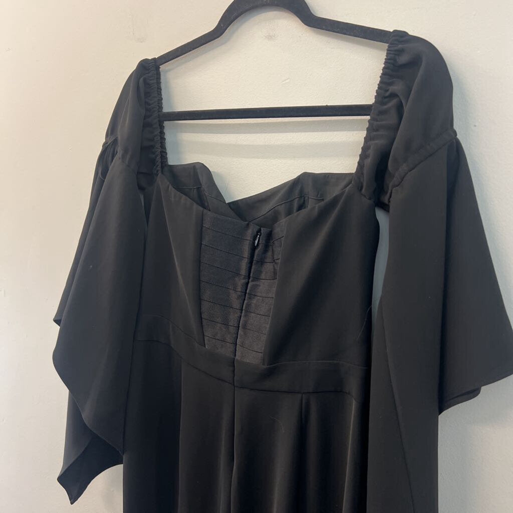 White House Black Market Black Long Bell Sleeve Off Shoulder Jumpsuit 6