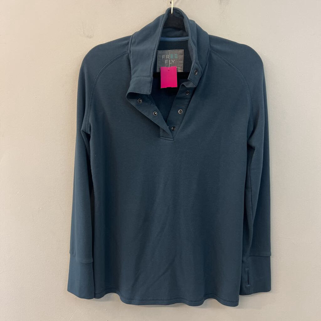 Free Fly Teal Soft Long Sleeve Pullover Medium