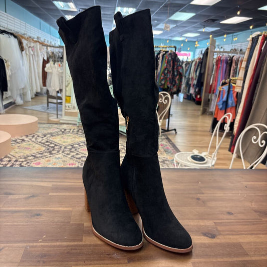 Black Suede Tall Boots 8