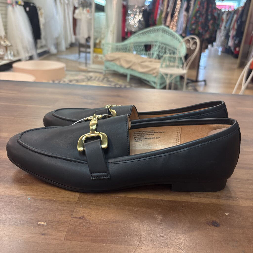 A New Day Black/ Gold Loafers 11