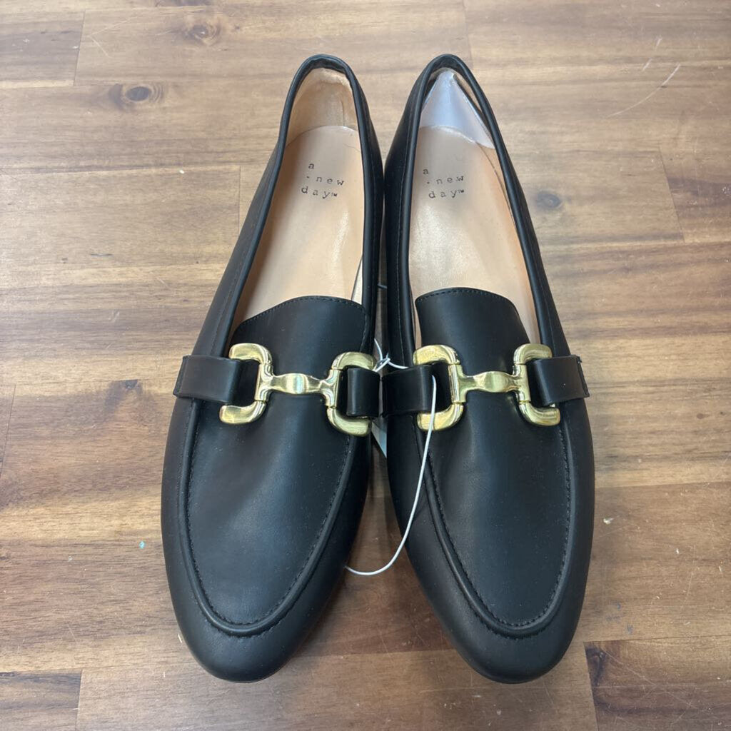 A New Day Black/ Gold Loafers 11
