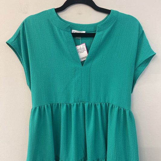 Calvin Klein Green Textured Short Sleeve Dress 6