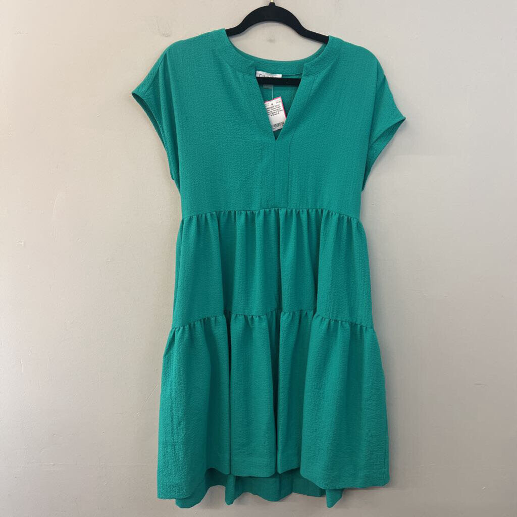Calvin Klein Green Textured Short Sleeve Dress 6