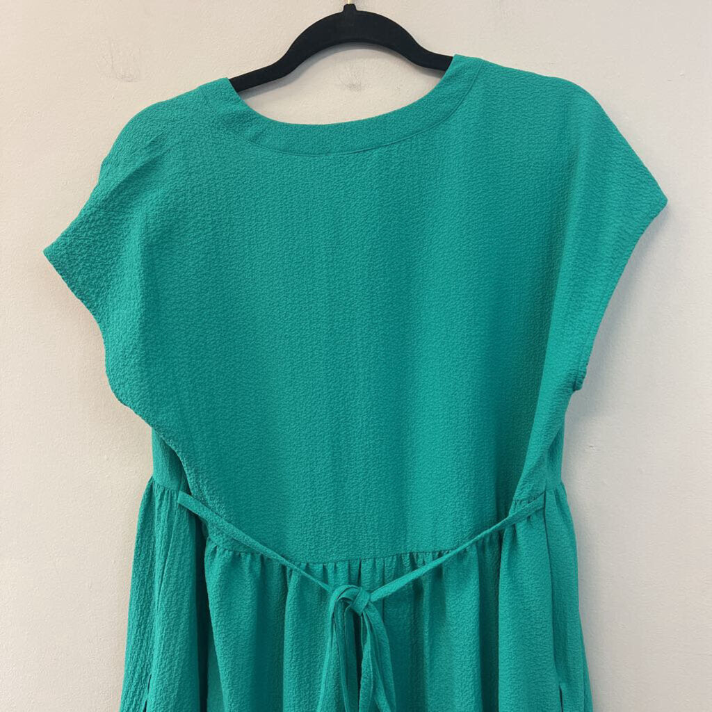 Calvin Klein Green Textured Short Sleeve Dress 6