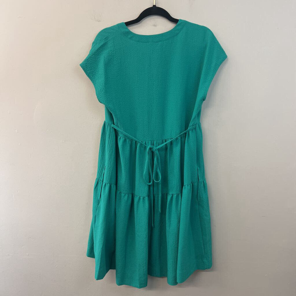 Calvin Klein Green Textured Short Sleeve Dress 6