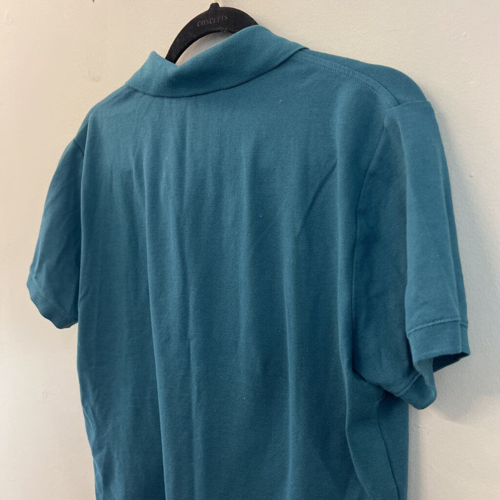 Athleta Teal Short Sleeve Henley Top Medium