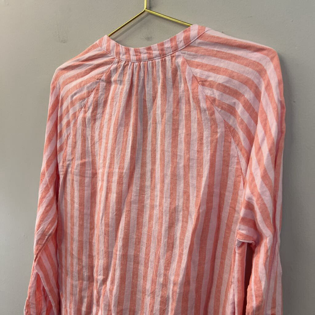 Martha Stewart Pink Striped Long Sleeve Dress Medium