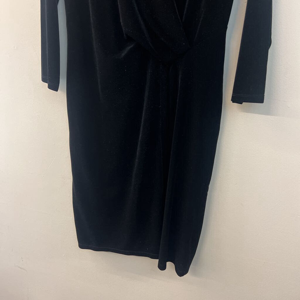 Talbots Black Velvet Long Sleeve Dress Small
