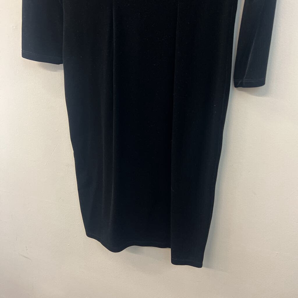 Talbots Black Velvet Long Sleeve Dress Small