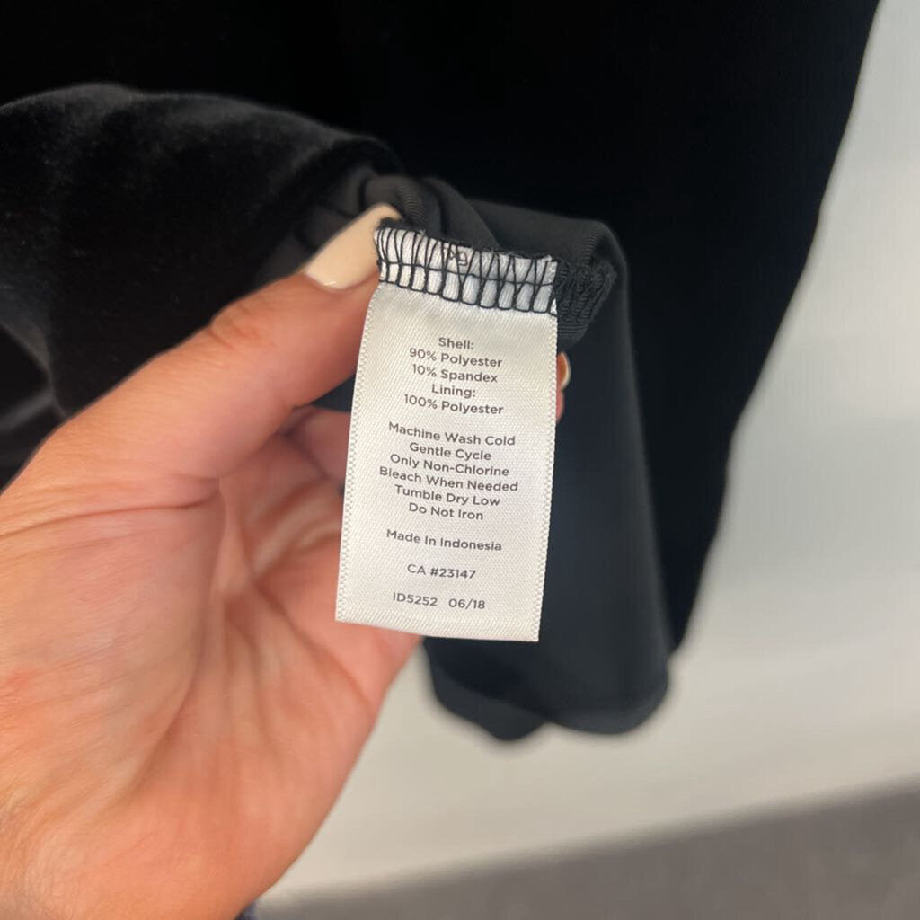 Talbots Black Velvet Long Sleeve Dress Small